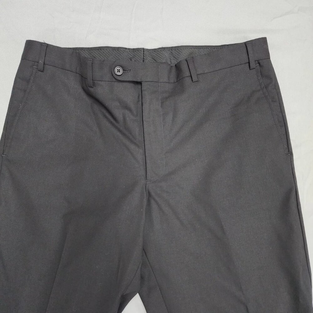Nordstrom Mens Dress Pants 36x29 Black Tech Smart Trim Fit Wool Blend Stretch - Picture 8 of 11